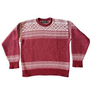 Vintage 90s American Eagle Fair Isle Sweater Y2K Nordic Wool Mens XL Cabin USA